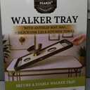 Walker Tray for Folding Walker with Cup Holders, Non-Slip Mat & Bag - Adjustable Universal Plastic Food Table for Seniors - Detachable Guardian Accessories - Removable Walker Trays for rolling walker