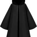 Spooktacular Creations Boys Halloween Costumes, Kids Knight Cloak Tunic Hooded Robe Toddler for Halloween Cosplay Parties (Small (5-7 yrs), Black)