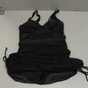 SUUKSESS Women One Piece Swim Dress Tummy Control Swimsuit Mesh Bathing Suit (Small, 115 Black)