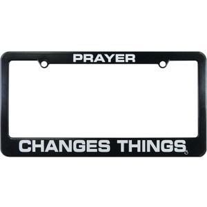 Prayer Changes Things License Plate Frame | Universal Car License Plate Cover | Rust-Proof, Weather-Proof | Durable Plastic License Plate Holder | Made in The USA