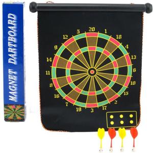 Magnetic Dartboard Roll Up Game Double Sided, 4 Mag Darts