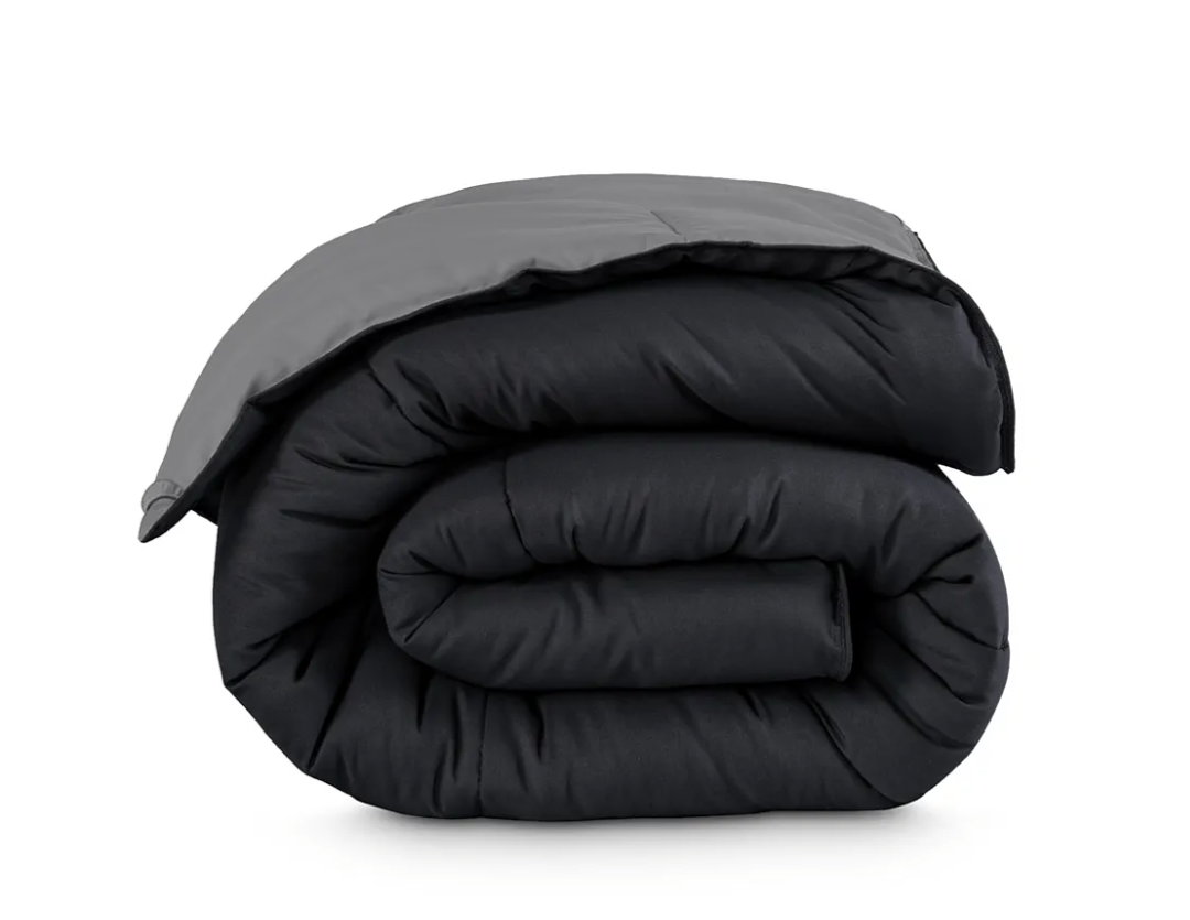Bare Home Twin/Twin Extra Long Comforter - Reversible Colors - Goose Down Alternative - Ultra-Soft - Premium 1800 Series - All Season Warmth - Bedding Comforter (Twin/Twin XL, Black/Grey)