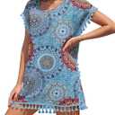 Womens Bathing Suit Cover Up Chiffon Tassel Summer Cover Ups for Swimwear 2025 (L)