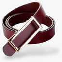 Women's Belt Genuine Durable Leather Belts Width 0.80" Waist Belt Gold Solid Color Rectangle Buckle Waistband