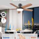 AKOFUN Ceiling Fans with Lights and Remote, Low Profile Ceiling Fan with Light, 6 Speed, Dimmable, DC Motor, Quiet, Timer, Modern LED Ceiling Fan for Bedroom Living Room 44 inch, Black