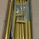 Wedding Welcome Sign Holder, 68x31x 20 Welcome to Our Wedding Sign Adjustable Display Stand with 4 Leather Hanging Straps,Gold Easel Stand Personalized for Baby Bridal Valentine