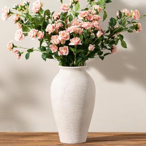 Vanselia Ceramic Flower Vase Home Decor - Large Tall Farmhouse Table Vases Rustic Vintage Living Room Kitchen Bedroom Decorations for House Book Shelf Office Coffee Desk Dining Fireplace (11" Rustic)