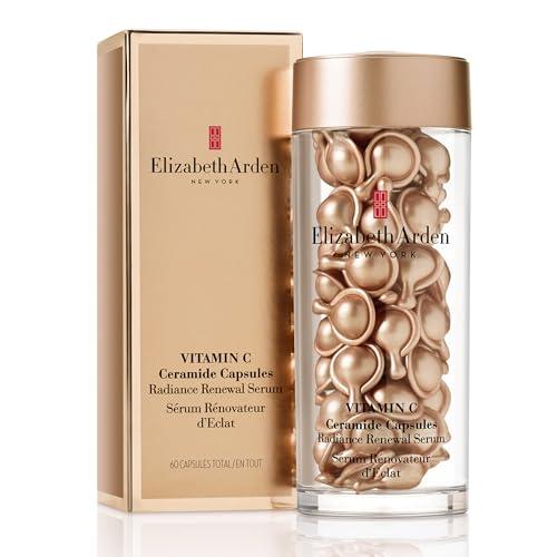 Elizabeth Arden Vitamin C Serum with Ceramides, Anti Aging Radiance Renewal Ceramide Serum, Brightens Skin, Minimizes Dark Spots, and Enhances Skin Tones, Fragrance Free, 60 Capsules, 0.95 oz, BB 12M after opening
