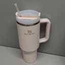 STANLEY Quencher H2.0 Tumbler with Handle and Straw 40 oz Flowstate 3-Position Lid Cup Holder Compatible for Travel Insulated Stainless Steel Cup BPA-Free Rose Quartz 2.0