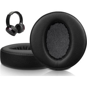 SOULWIT Professional Earpads Cushions Replacement for Sony MDR-XB950 XB950BT XB950B1 XB950N1 XB950AP Over-Ear Headphones, Ear Pads with Softer Protein Leather, Noise Isolation Memory Foam - Black
