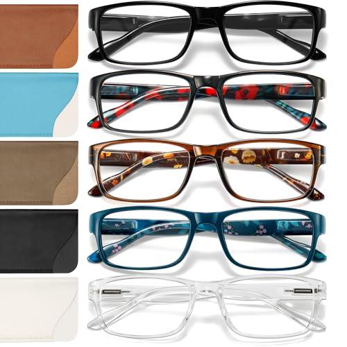 Gaoye 0.5 Reading Glasses Women, Eyeglasses, Blue Light Readers for Women, Computer Eye Glasses, Cheaters (Pack of 5)