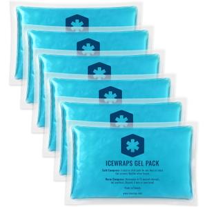 ICEWRAPS Hot & Cold Ice Packs - 3 x 5 in. Soft Gel Ice Packs  Reusable for Injuries Headaches, Joints, Fevers, & More  Made of Pro-Grade, Puncture-Proof Material (6 Packs)