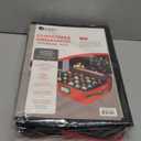 HOLDN STORAGE Christmas Ornament Storage Box with Dividers - Fits 48-3 Ornaments, 2 Removable Trays, Durable & Space-Saving, Clear Top Lid, Fits Underbed, Red