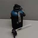 64 oz Insulated Water Bottle,Half Gallon Water Flask Stainless Steel Vacuum, Cold for 48 Hrs,BPA-Free & Leakproof -with Paracord Handle, Strap,Straw Spout Lids, Large Jug for Gym, Indigo Black