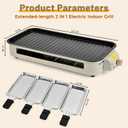 Pukomc Electric Indoor Grill,2 in 1 Indoor Grills for Kitchen with Grill Net & Non-Stick Cooking Removable Plate, Temperature Control, Dishwasher Safe, 1800W Large Smokeless Griddle