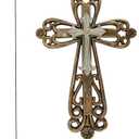 Comfy Hour Rustic Bronze & Turquoise Wall Cross 13 inch Vintage Western Home Decor Heavy Stone-Resin Art Religious Christian Gift for Living Room, Bedroom & Entryway, Cooper