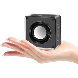 LENRUE Mini Bluetooth Speaker,Wireless Portable Speakers, 5W Small Speaker with Clear Sound, Support TWS/TF Card, Lanyard Design for Hiking, Biking, Trip, Gift for Men/Women/Boys/Girls (Black)