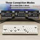 NuPhy Node75 Wireless Mechanical Keyboard, 75% Hot Swappable Custom Low Profile Keyboard, 84 Keys Computer Gaming Keyboards, Supports Touch Gestures, PBT Keycaps, RGB Backlit, Bluetooth/2.4GHz/USB-C