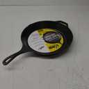 Lodge 13-1/4 Inch Cast Iron Pre-Seasoned Skillet  Signature Teardrop Handle - Use in the Oven, on the Stove, on the Grill, or Over a Campfire, Black