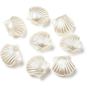 LiQunSweet 1000 Pcs 3D Shell Shape Beads 11x12.5mm ABS Imitation Pearl Shell Shaped Beads Handmade Jewelry Bead for Bracelet Making DIY Craftings