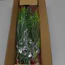 10 Bundles Artificial Plants Outdoor Fake Grass with Flowers UV Resistant Greenery Garden Porch Window Box Decorating (Red)