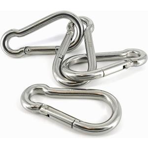 Marine Grade 5.5inch Marked Stainless Steel Carabiner Clips, Heavy Duty Spring Snap Hooks for Gym, and Outdoor Activities