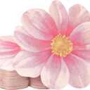 Qilery 100 Pcs Flower Shaped Napkins Disposable Floral Paper Napkins Spring Decorative Flower Tableware for Wedding Bridal Baby Shower Birthday Summer Dinner Party Decor(Pink)