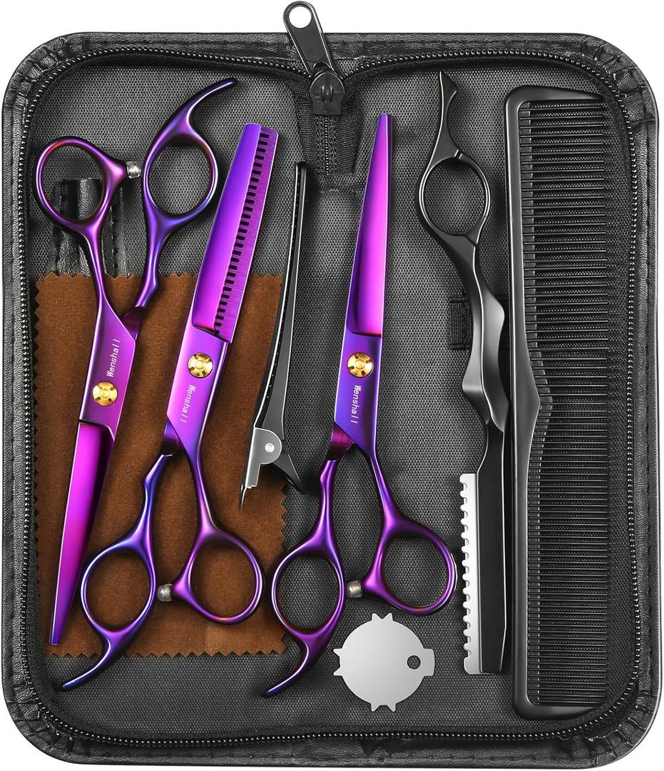 Wenshall Hair Cutting Scissors Professional 6.89 inch Barber Scissors Multifunctional Salon Thinning Scissors Straight Shears Tools for Mother Father Friends' Christmas Gift