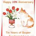 9 x 10th Anniversary Card, Funny 10 Year Wedding Anniversary Card Gifts for Him Her Husband Wife Couple,Tin Aday Gifts for Women Men (LD269)