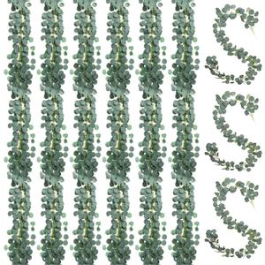 30 Pcs Artificial Eucalyptus Garland 7ft Fake Eucalyptus Greenery Garland Wreath Vines Faux Hanging Plants Artificial Vines for Wedding Backdrop Arch Wall Table Party Outdoor Festival Decor