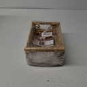 VATIMA Hyacinth Small Wicker Basket 11.6x8.1x4.9" - Bathroom Organizer, Wooden Handle, Decorative Storage