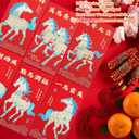 2 x Luxury Red Envelopes Chinese New Year Horse Envelope 2026 Lunar New Year Red Packet Spring Festival, Birthday Wedding Glitter Paper Graceful Steed 36 Pcs