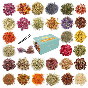 30 Bags Dried Flowers,100% Natural Dried Flowers Herbs Kit for Soap Making, DIY Candle Making,Bath - Include Rose Petals,Lavender,Don't Forget Me,Lilium,Jasmine,Rosebudsand More