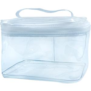 2 x TotePrint 1PCS Clear Handle Zipper Cosmetic Bag and Versatile Travel Pouch,7.09 * 4.72 * 5.12inch Durable PVC Material,for Makeup Travel Essentials (With-1PCS)