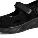 Womens Sport Hiking Sandals, Summer Water Shoes Comfortable Lightweight Outdoor Walking Closed Toe Sandals for Trendy Footwear, Black, 39