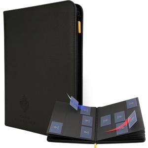 Card Guardian - 9 Pocket Premium Black Card Binder with Zipper for 360 Cards - Trading card binder with Side Loading Pockets for Trading Card Games -TCG Binder (Black)
