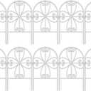 ShopLaLa Garden Fence Animal Barrier (10 Panels) 12in(L) x 24in(H) Rustproof Decorative Heart White Metal Wire Fencing Flower Bed Edging for Landscape Patio Yard Outdoor Decor, Dog Fences Border Panel