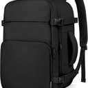 ZOMFELT Travel Backpack for Women Men, Carry on Backpack, TSA 15.6 inch Laptop Backpack Flight Approved, Personal Item Travel Bag Nurse Bag Casual Daypack for School Weekender Business Trip, Black