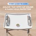 Loyoda Front Wheel Folding Walker with Removable Tray - Adjustable Aluminum Walkers for Seniors, 350lb Capacity