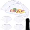 6 Pack Food Covers for Outdoors Mesh Screen Include 2 Extra Large (40"X 24") & 4 Standard (17"X 17") Food Tents Collapsible and Reusable Mesh Food Covers for Outside, BBQ Party Supplies, Fruit