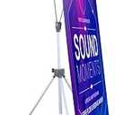 SUERUI Adjustable X Banner Stand, Fits 23 to 32 Inch Wide and 63 to 78 Inch Tall Banners, Portable Display with Carrying Bag, Perfect for Trade Shows, Exhibitions, Conferences and Events, Pack of 4