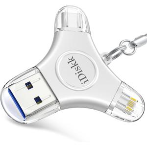 App-le Certified iDiskk 128GB Phone flashdrive iPhone 17 16 Photo Stick USB C iPad Pro Android Samsung for iPhone 15/14/14 PRO/13/13 PRO/12 pro/12 Mini/XR/X, iPhone USB Storage for PC,MacBook