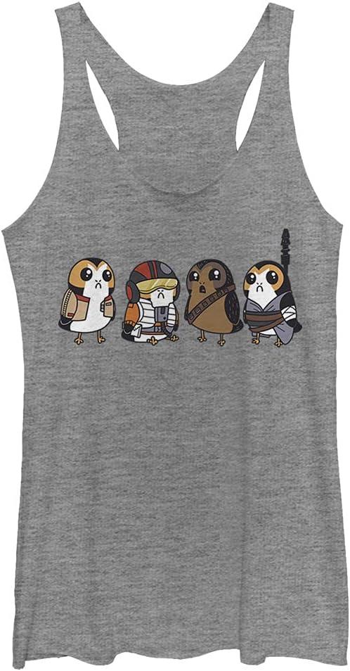 Star Wars Girls Star Wars Episode Ix Porgs as Characters Tri-Blend Racerback Layering Tank (Medium, Gray Heather)