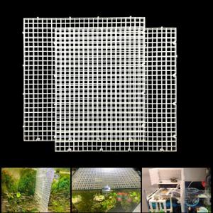 Adjustable Aquarium Fish Tank Divider Filter Bottom Plastic Grid Fish Tank Isolation Board Egg Crate Tray(White, 2Pcs, 11.8X11.8Inch, with 0.35Inch Hole)