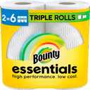 Bounty Essentials Select-A-Size Paper Towels, White, 2 Triple Rolls = 6 Regular Rolls