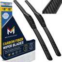 Premium Silicone Windshield Wiper Blades 18" & 18" (2 Pack) for Car & Truck | Carbon Fiber Design, Quiet & Smooth Streak-Free Clean Wipe, All-Season, OEM Quality, Front Automotive Replacement Wipers