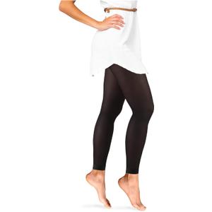 Truform Women's 20-30 mmHg Medical Compression Tights, Footless Opaque Shapewear Support Pantyhose, Large (Black)