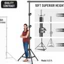 BEIYANG 10x10FT Backdrop Stand, Background Support Kit for Photography, 2 Adjustable Backdrop Supports, 4 Crossbars, 4 Clamps, and Carrying Bag for Photo Video Studio, Parties Decoration