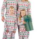 PATPAT Christmas Family Matching Pajama Sets Includes Christmas Socks - Perfect for Family Photos & Holiday Celebrations (M)