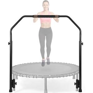 Arrowbash Adjustable Handle Bar Accessory for 40" Round Fitness Trampolines Non-Slip Cushy Rebounder Handle Accessory 4 Levels Adjustable Easy Assembly Trampoline Not Included